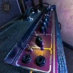 Vox AC30 guitar amplifier control panel close-up at Somni Studios.
