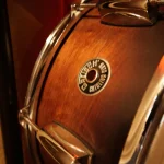 Gretsch Catalina snare drum in satin walnut finish at Somni Studios.