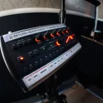 Headphone mix station with channel controls inside the Somni Studios Diamond Room.