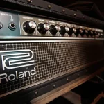 Roland JC-120 Jazz Chorus amplifier close-up at Somni Studios.